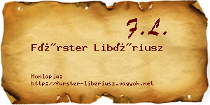 Fürster Libériusz névjegykártya